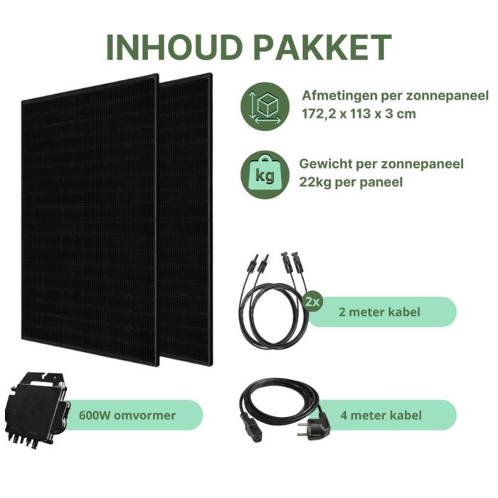 LDY 2 Zonnepanelen met stekker - 840Wp zonnepanelen - 600W micro omvormer