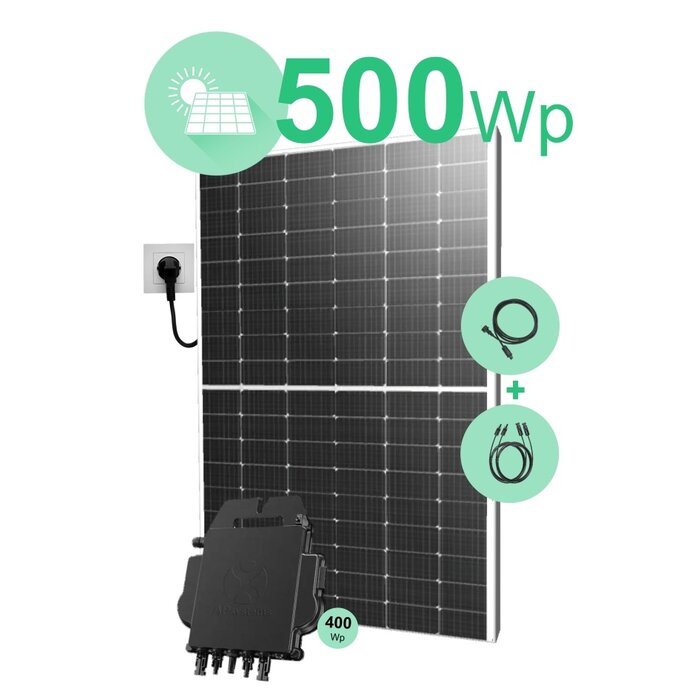 LDY 2 Zonnepanelen met stekker set - 1000Wp zonnepanelen + 800W Micro omvormer