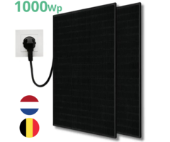 LDY 2 Zonnepanelen met stekker set  - Plug & Play - 1000Wp zonnepanelen + 800W Micro omvormer