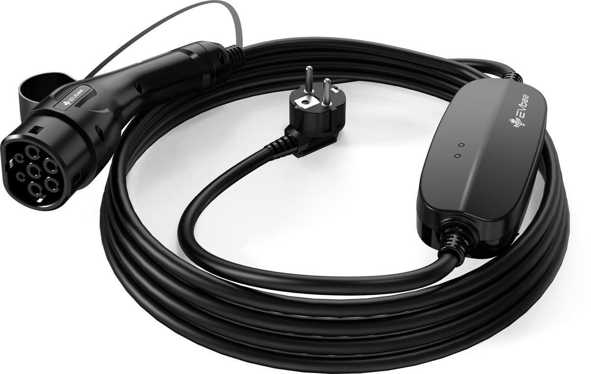 EVbee mobile charger 2 metres - type 2 - schuko - 3,7kW - 1x16A - outlet
