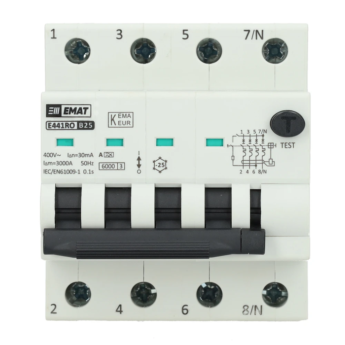 EMAT EMAT FI-Schutzschalter 3-polig+nul 25A B-kar 30mA