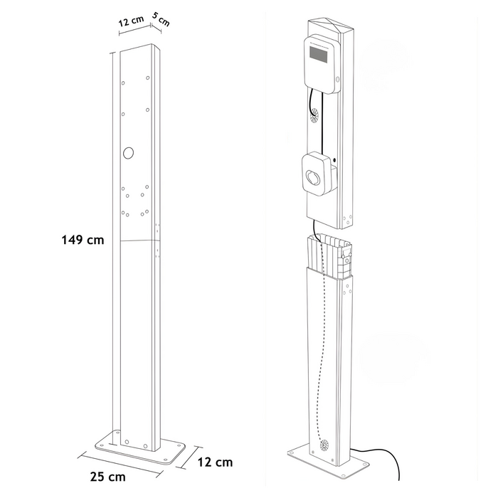 Ratio Electric Montagepaal voor Ratio wallbox