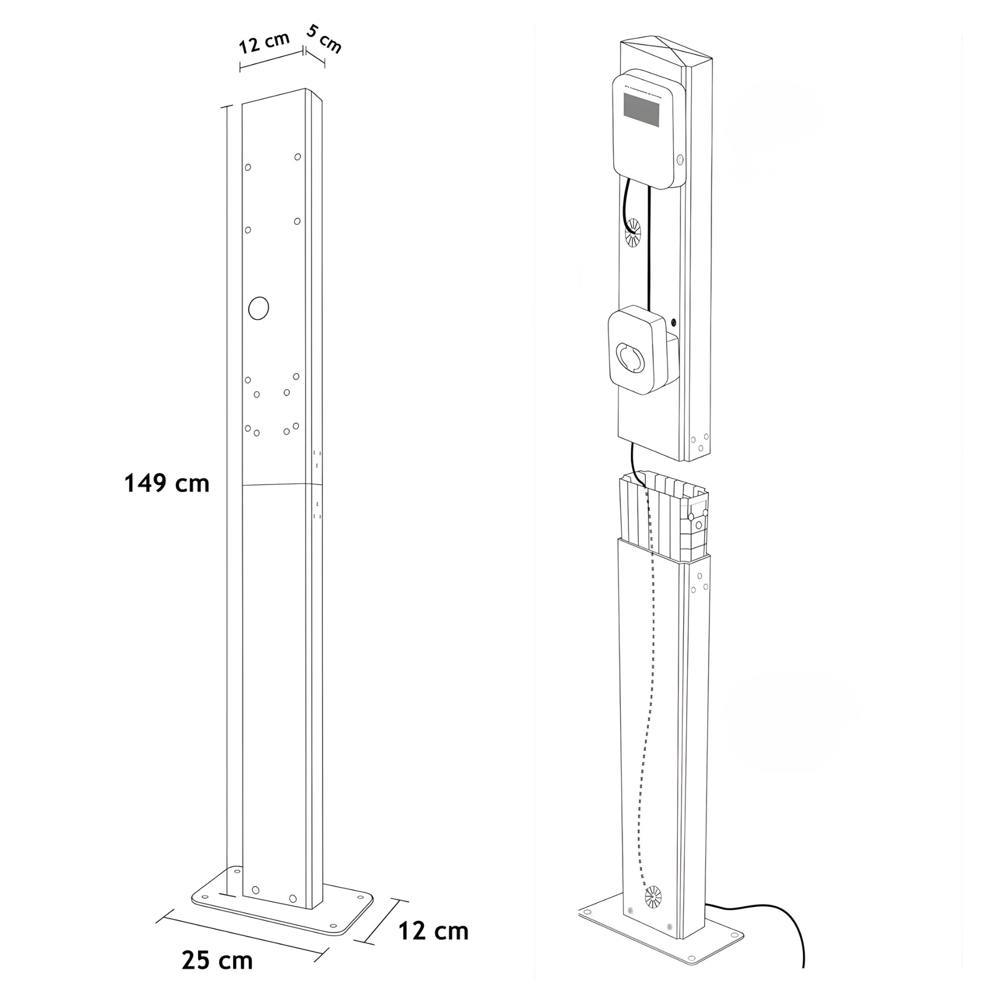 Ratio Electric Standing pole for Ratio EV Charger
