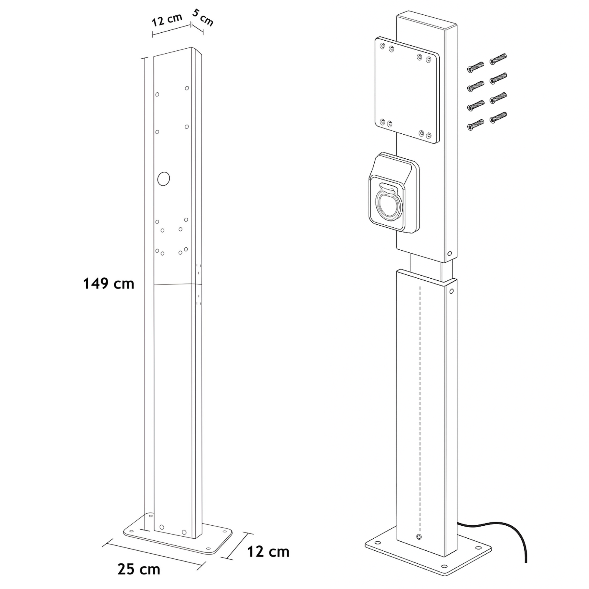 Poteau borne de recharge pour Alfen Pro-line y Alfen Plus