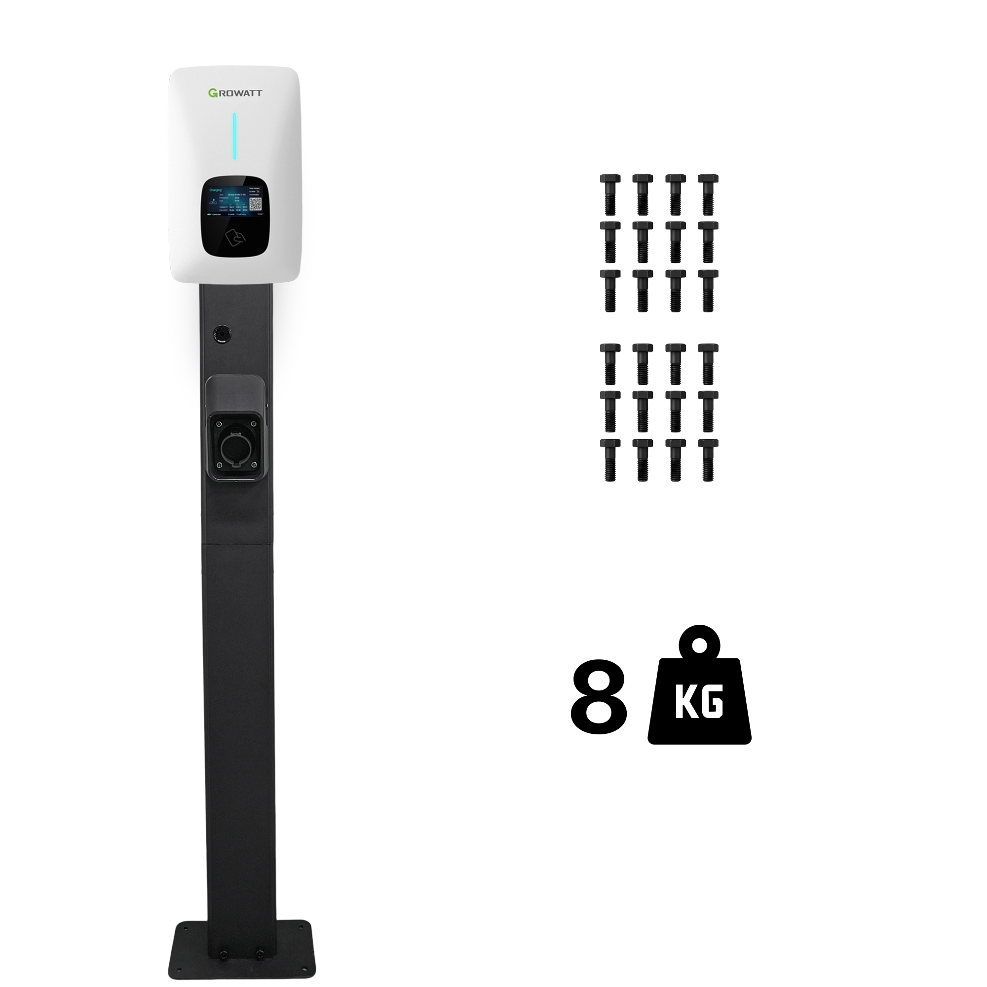 Standing pole for Growatt Thor EV charger