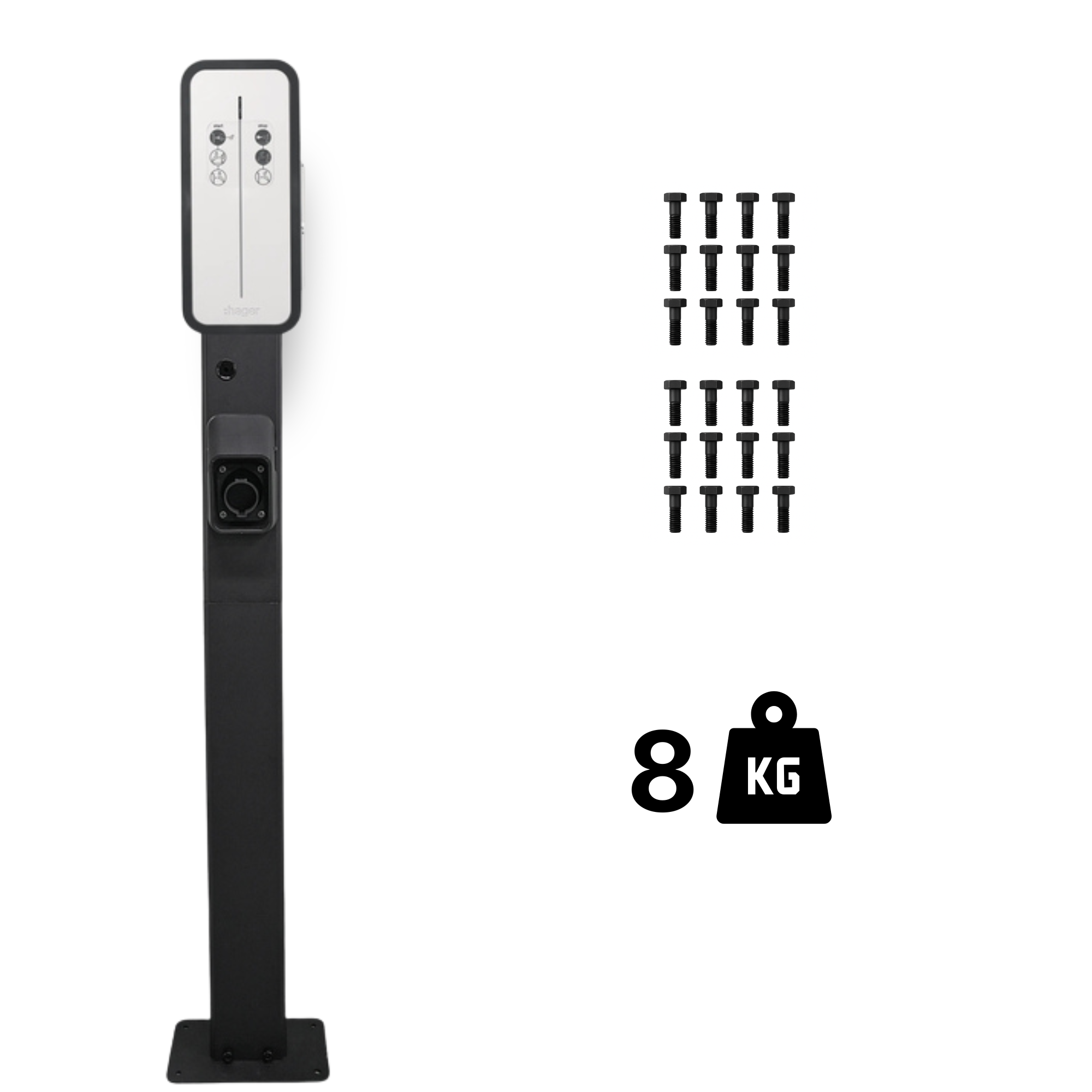 Poteau de montage pour Hager Witty borne de recharge