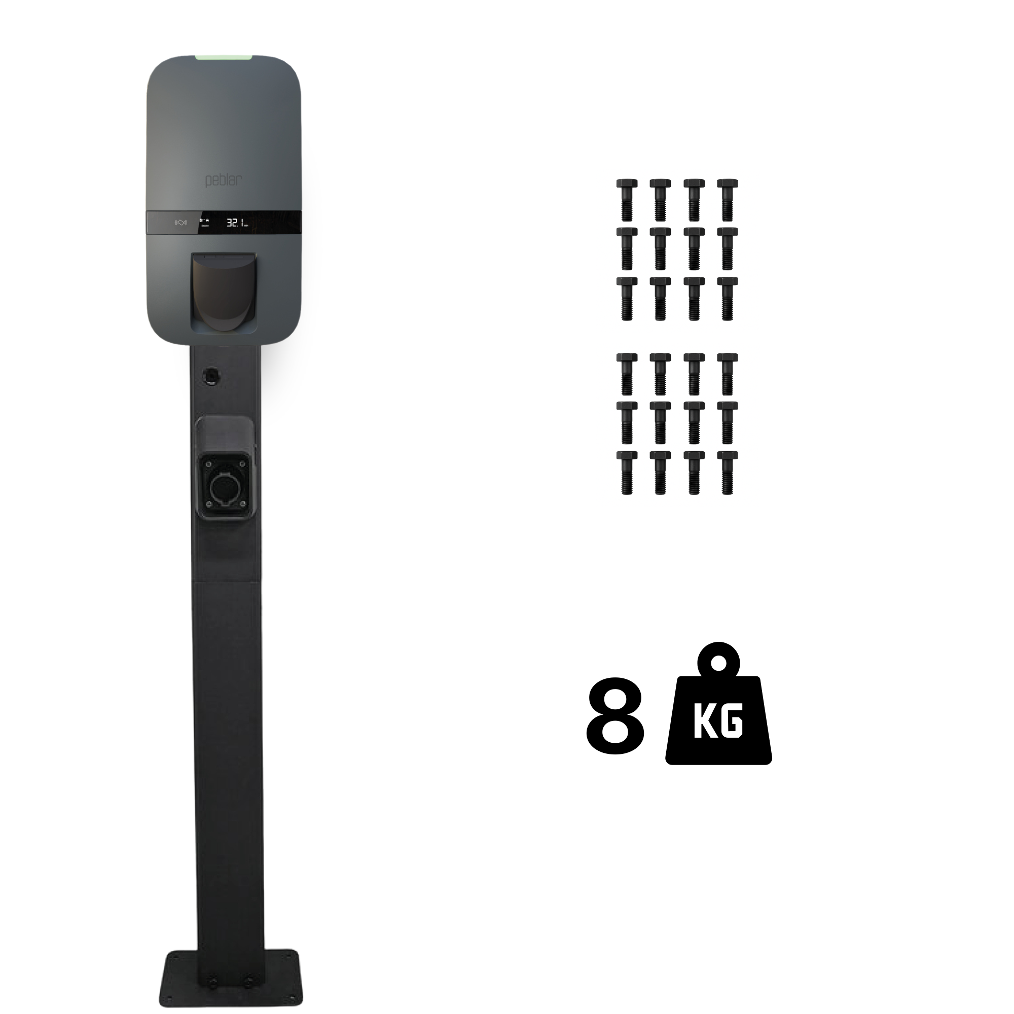 Poteau de montage pour Peblar borne de recharge