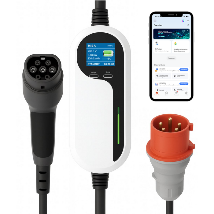 LDY Loady chargeur portable réglable - type 2 - prise CEE - 11 kW - 6-16A