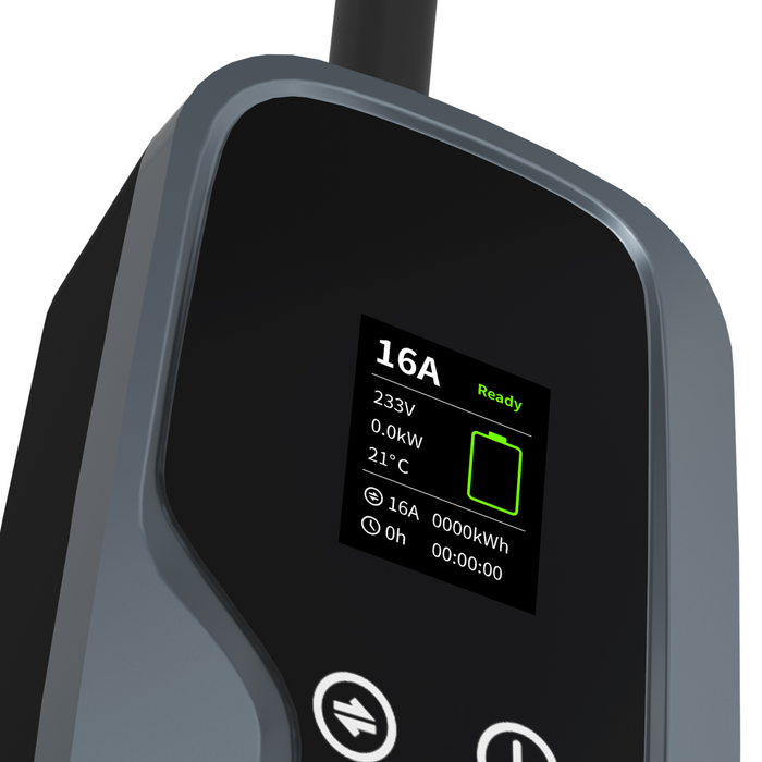 LDY Chargeur domestique mobile Loady Type 2 avec bouton Tesla - Schuko - 16A