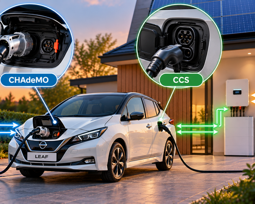 Nissan Leaf bidirectioneel laden met CHAdeMO of CCS