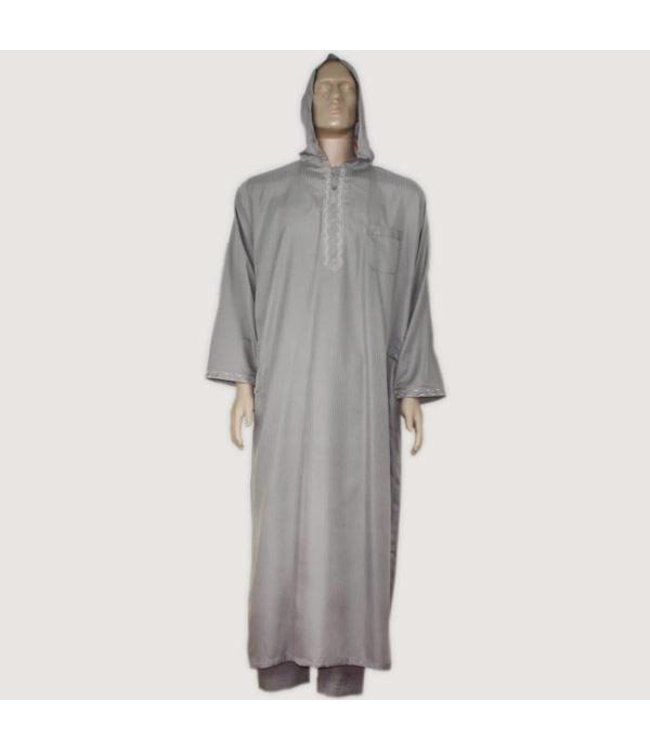 Moroccan suit with pants in Light Grey