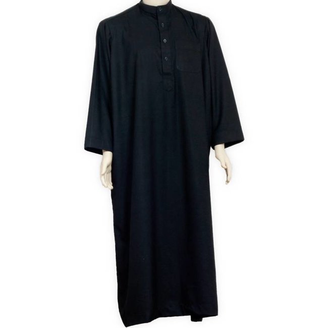 Arabic Galabiya Kaftan Jubbah in Black - Oriental-Style