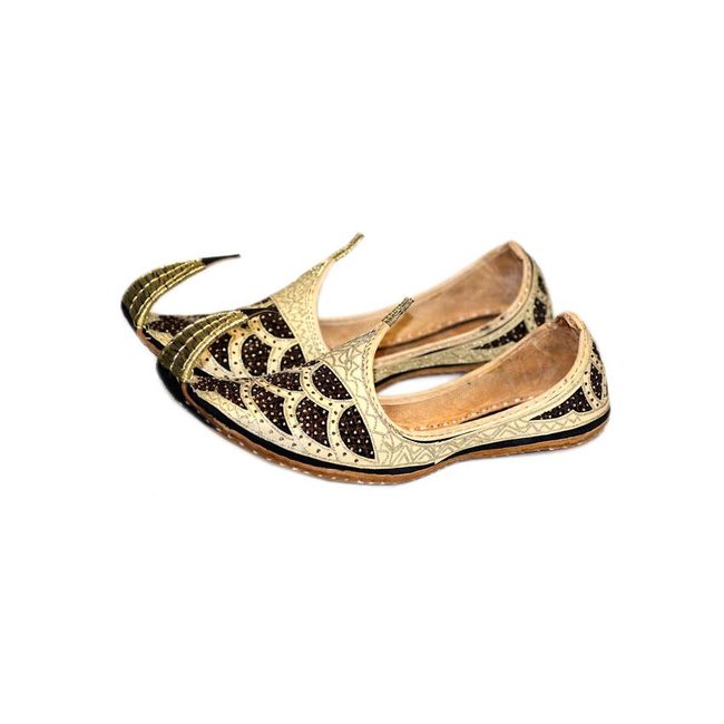 Indische Schnabelschuhe - Khussa in Gold-Schwarz