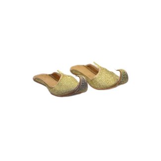 Indische Khussa Schuhe Schnabelschuhe in Gold