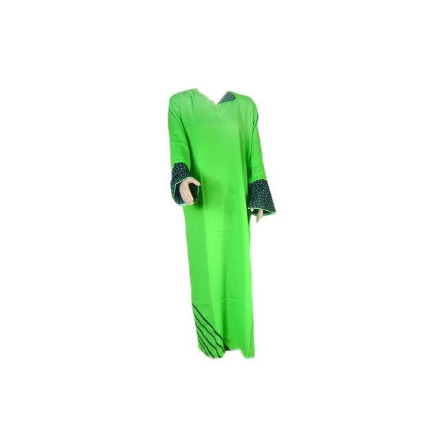 Arab Jilbab Kaftan in Green with applique