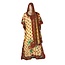 Arabisches Kaftan Kleid mit Schal für Damen - Kurzarm