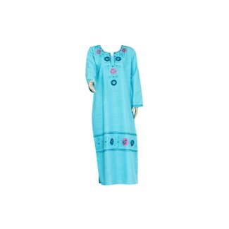 Hellblauer Jilbab-Kaftan mit Stickerei