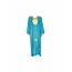 Djellaba kaftan for ladies in turquoise with gold embroidery