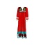 Arab Jilbab Caftan in Red with colorful embroidery
