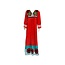 Embroidered Arab Kaftan Dress in Red