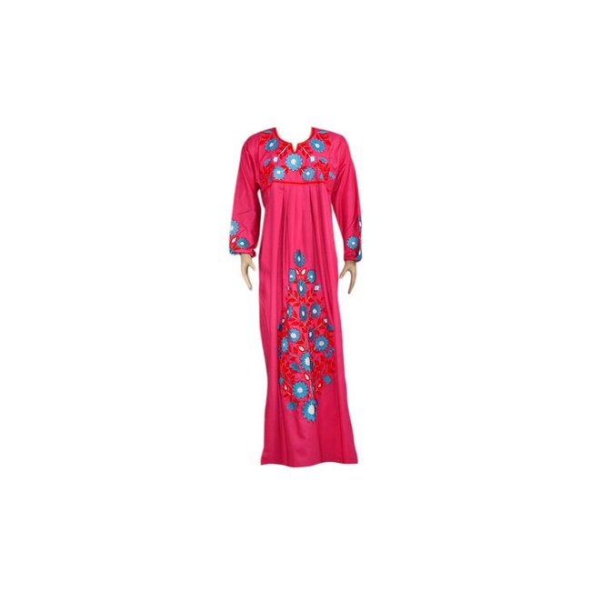 Arab Jilbab Caftan in Pink with Embroidery