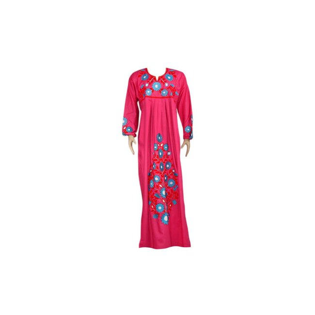 Arabischer Jilbab-Kaftan in Pink mit Stickerei