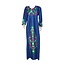 Arab Jilbab kaftan in indigo blue with embroidery