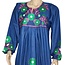 Arab Jilbab kaftan in indigo blue with embroidery