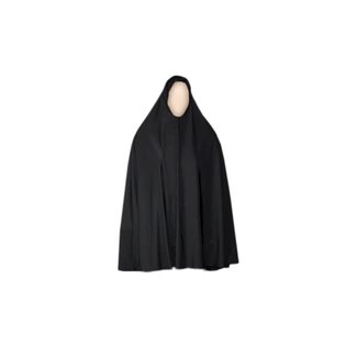 Großer Khimar in Schwarz - Elastisch