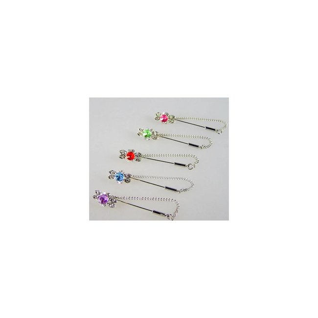 Scarf pin with rhinestones - Ring, available in various colors