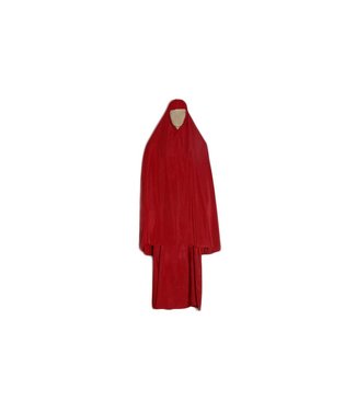Abayah coat with Khimar in Red - Three-piece