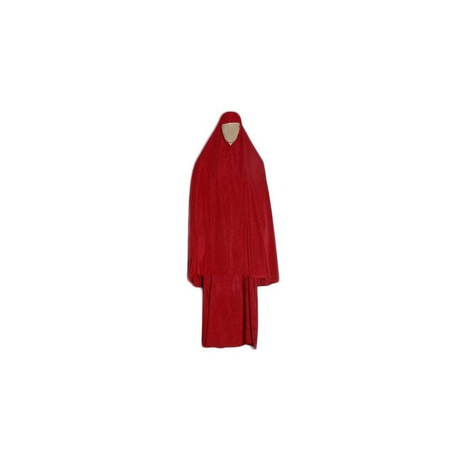 Abayah coat with Khimar in Red - Three-piece set