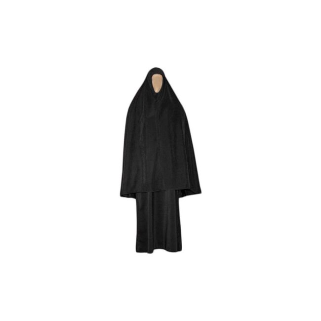 Abayah Mantel mit Khimar - Warmes Set in Schwarz