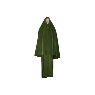 Abaya Mantel mit Khimar - Warmes Set in Grün