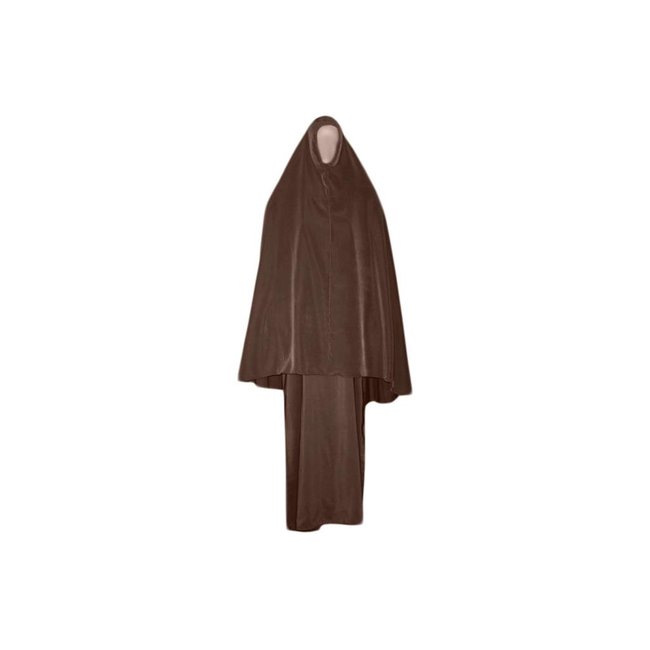 Abayah Mantel mit Khimar - Warmes Set in Braun