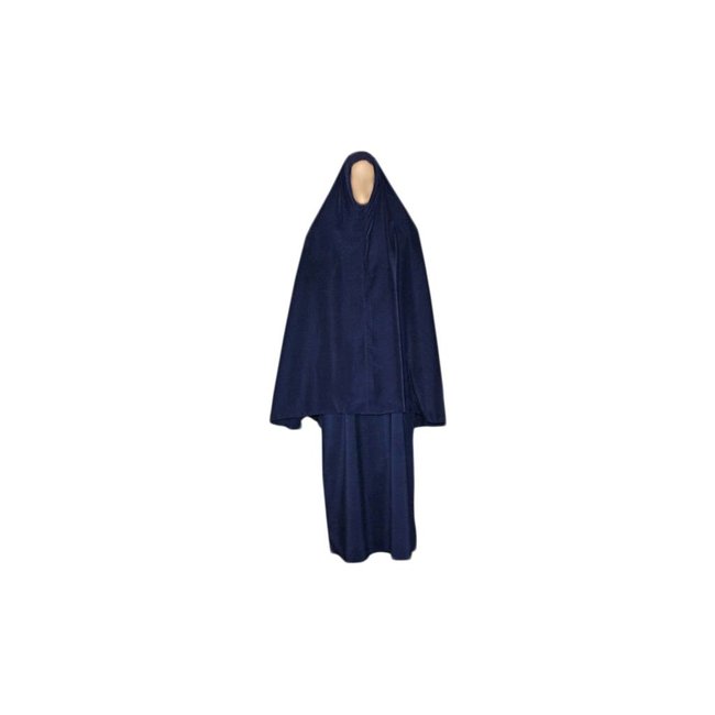 Abayah Mantel mit Khimar - Warmes Set in Blau