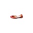 Leather slip-on khussa with mirror embroidery - Red