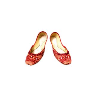 Leather slip-on with Mirror - Red