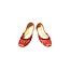 Orientalische Leder-Ballerinas Schuhe mit Spiegelstickerei - Rot