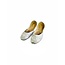 Sequins Ballerina Leather Shoes - White