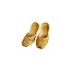 Sequins Ballerina Leather Shoes - Golden Yellow