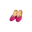 Sequins Ballerina Leather Shoes - Pink Violet