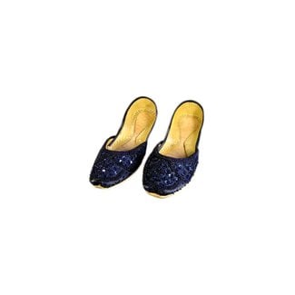 Indische Ballerinas Schuhe aus Leder - Dunkelblau