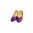 Sequins Ballerina Leather Shoes - Violet