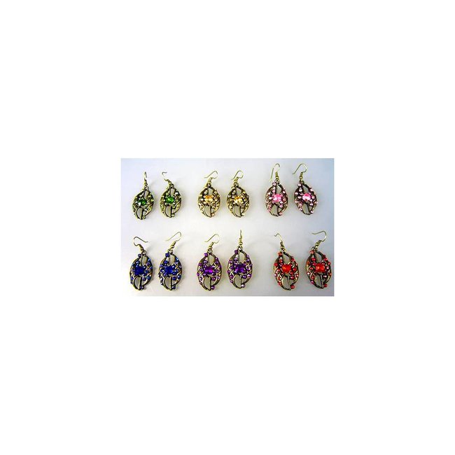 Earrings with colorful rhinestones - Dil