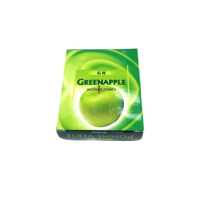 Incense cones green apple scent with holder (10 piece)