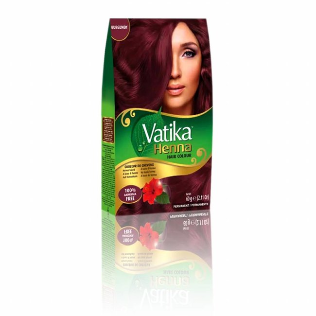 Vatika Dabur Henna Hair Colour Burgundy With Hibiscus Extract 60g