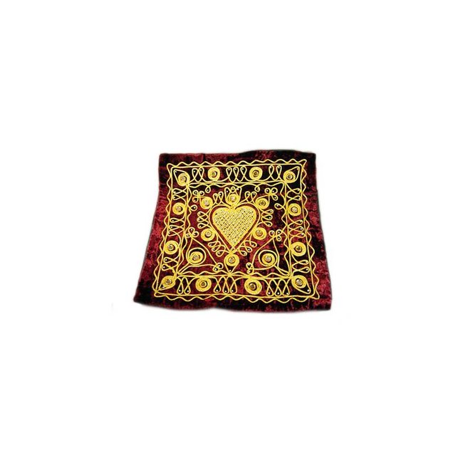 Embroidered Oriental Cushion Cover in Red