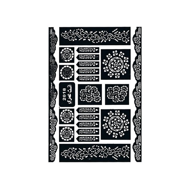 Self-adhesive henna stencils - Maxiset (29cm x 20cm)