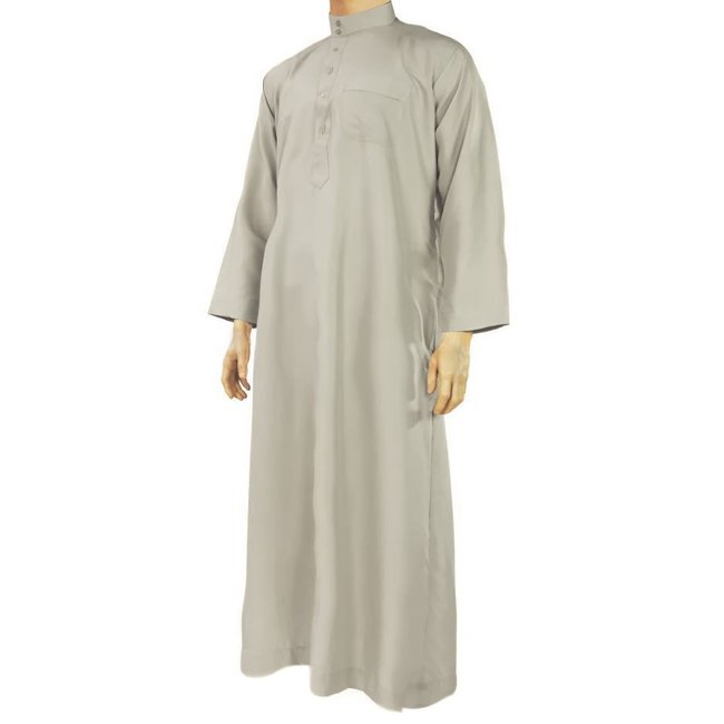 Arabic Galabiya Jubbah Thobe in Grey By Al Haramain